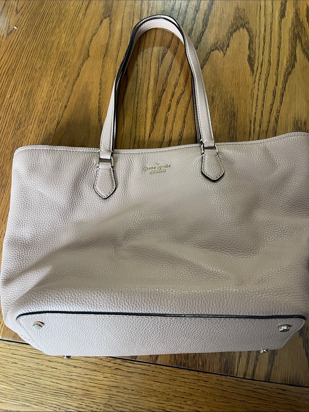 kate spade light blush pebbled leather tote